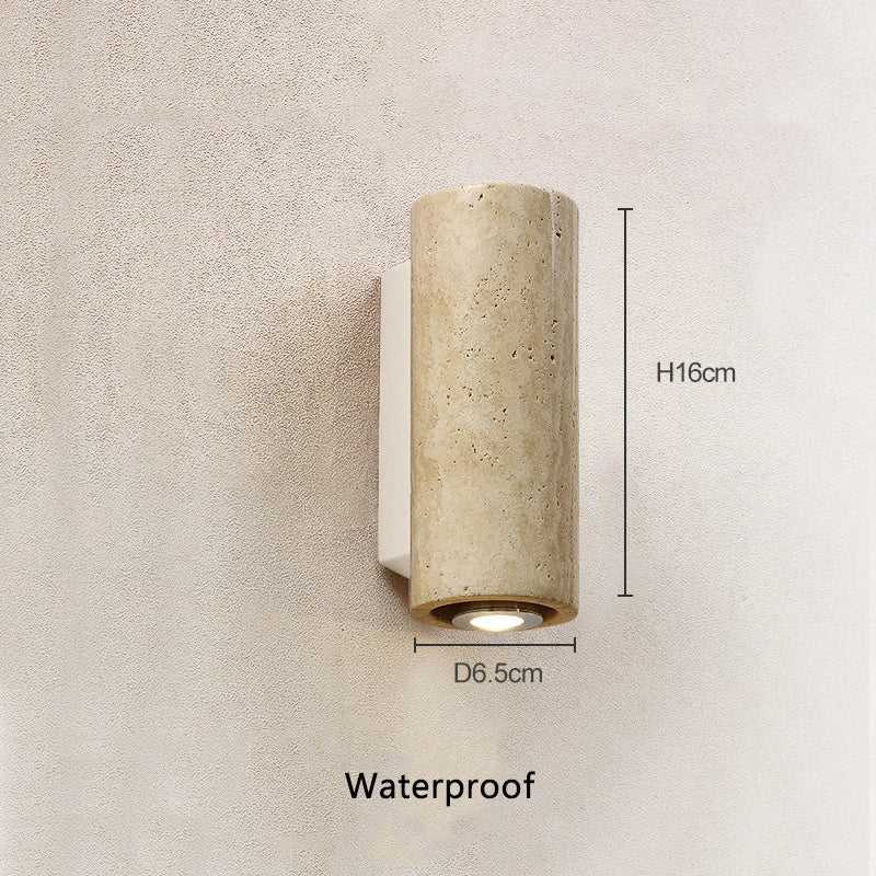 Wabi-Sabi Travertine Stone Wall Sconce