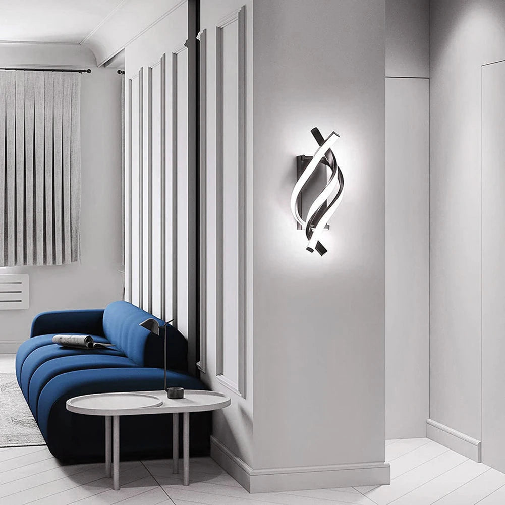 18W Curved LED Wall Sconce – Modern Bedside Light