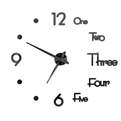 3D DIY Acrylic Mirror Wall Clock