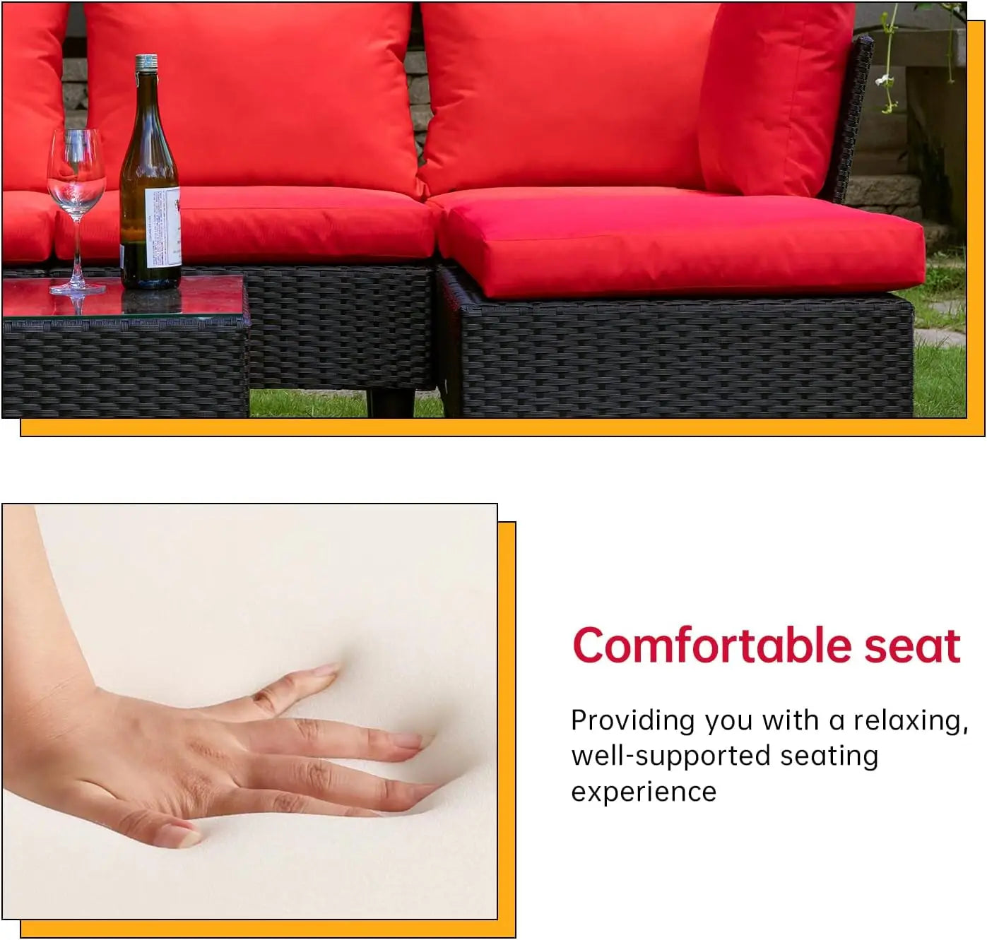 5-Piece Outdoor Wicker Sectional Set