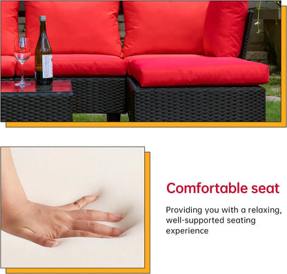 5-Piece Outdoor Wicker Sectional Set
