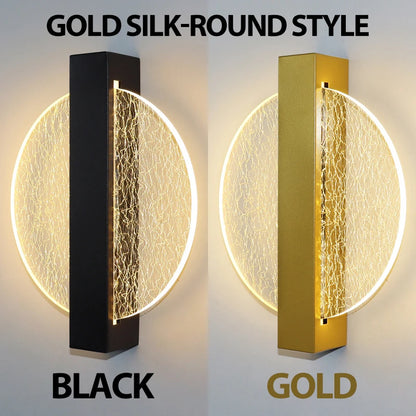 Luxury Acrylic Gold Foil LED Wall Sconce – 10W