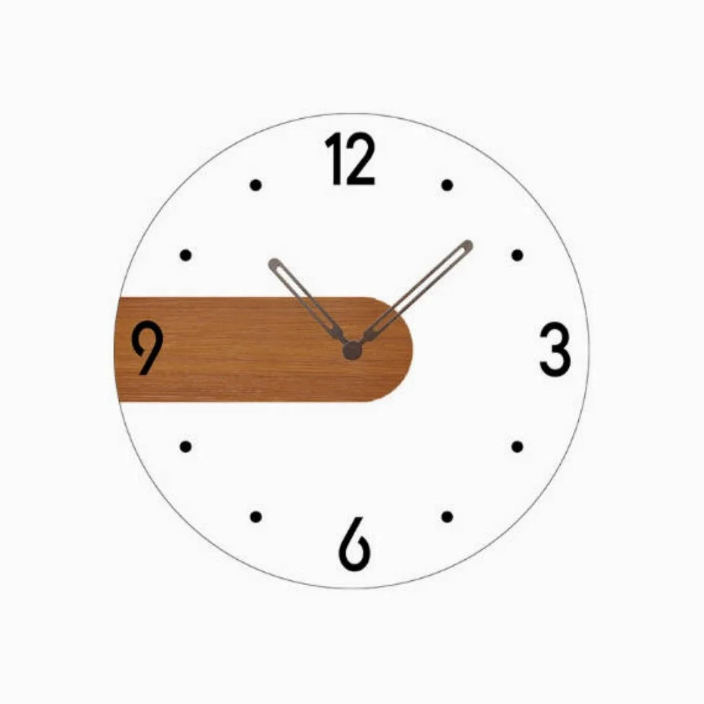 Nordic Silent Walnut Wall Clock 12"