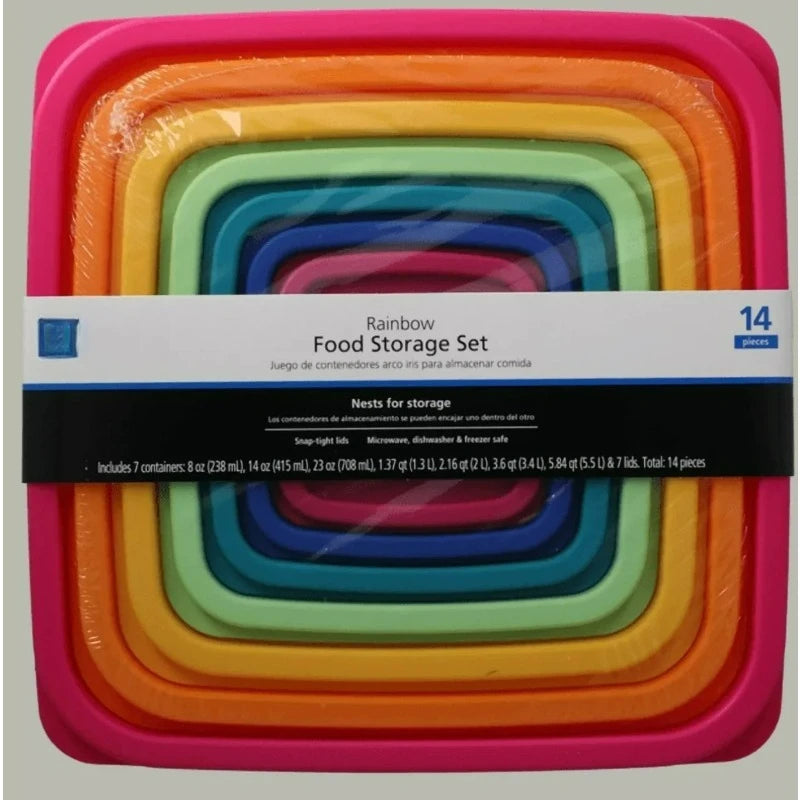 14PCS Rainbow Food Storage Set