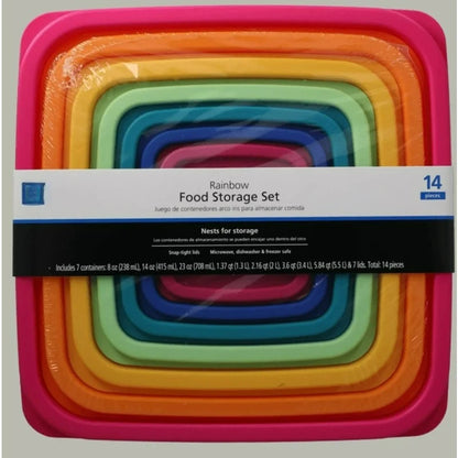 14PCS Rainbow Food Storage Set