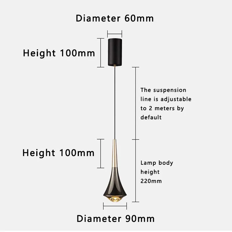 LED bedside chandelier Full spectrum adjustable adjustable small chandelier Bedroom bar restaurant modern simple cable light