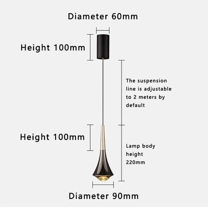 LED bedside chandelier Full spectrum adjustable adjustable small chandelier Bedroom bar restaurant modern simple cable light