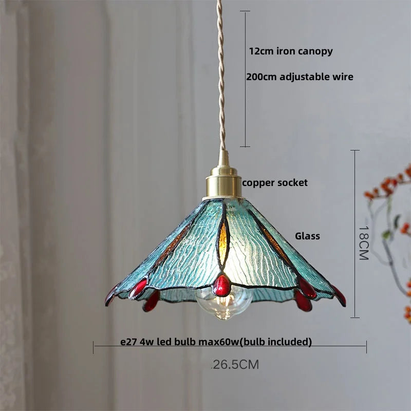 Walnut Wood LED Pendant Light with Glass Shade