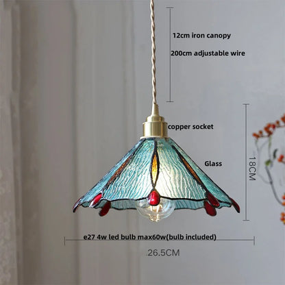 Walnut Wood LED Pendant Light with Glass Shade