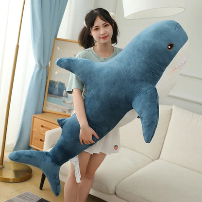 30-120CM Gaint Shark Whale Plush Pillow Gray Blue Pink Shark Stuffed Doll Warm Hug Pillow Cushion Toys Sofa Home Decoration