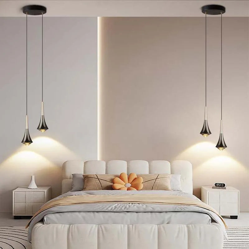 LED bedside chandelier Full spectrum adjustable adjustable small chandelier Bedroom bar restaurant modern simple cable light