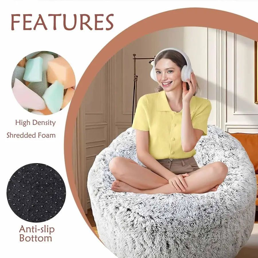 Faux Fur Memory Foam Bean Bag Chair