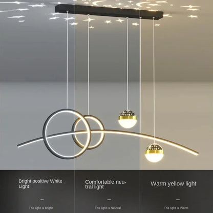 Long Strip Bar Pendant Lighting Fixture