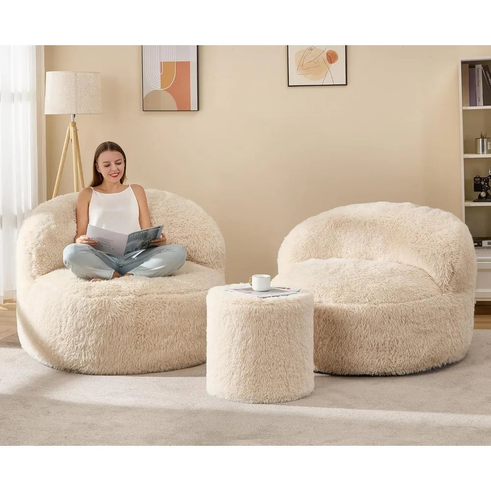 Large Adult Bean Bag Chair with Foam Filling