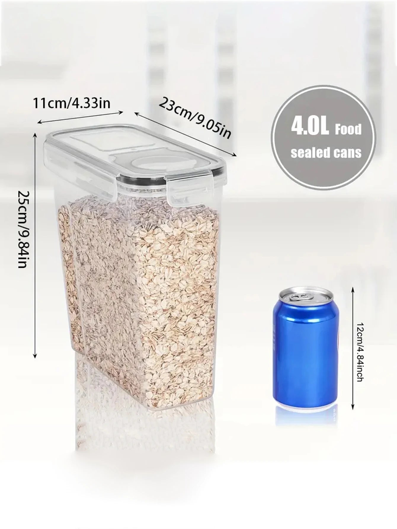 4PCS 4L Airtight Food Storage Containers