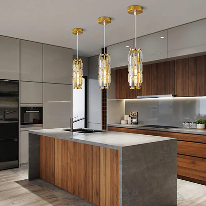 Crystal Pendant Hanging Light for Dining & Bedside