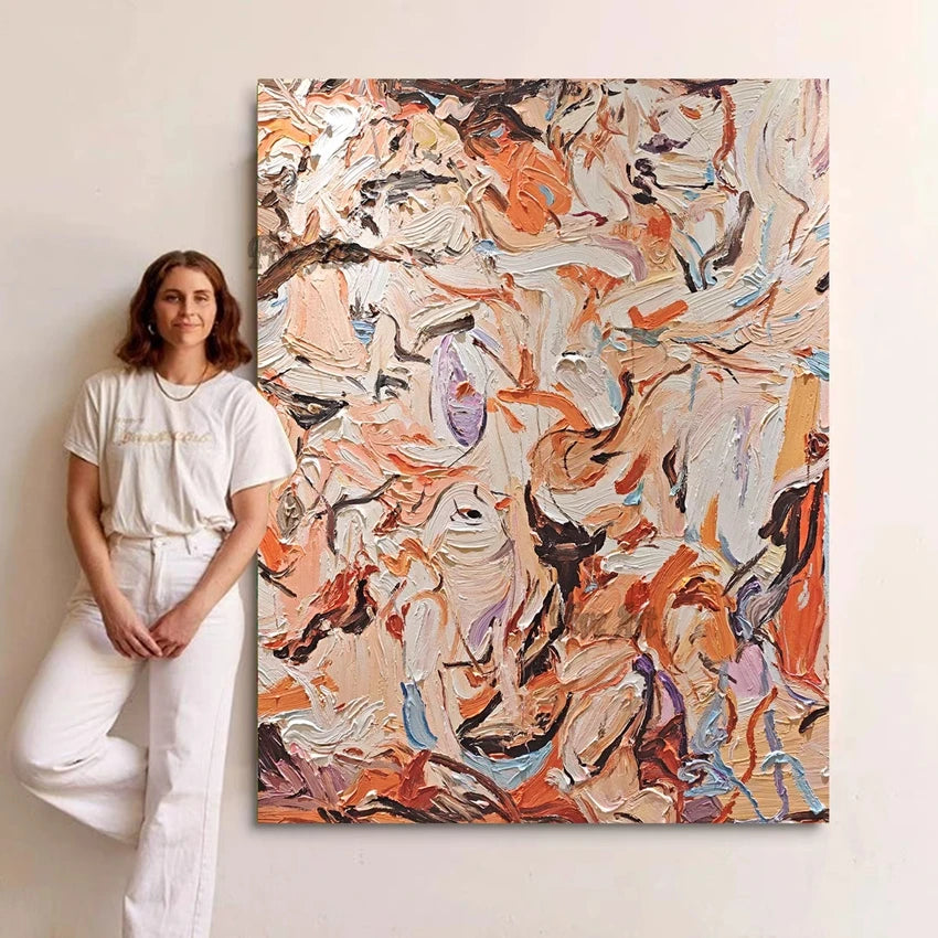 Hand-Painted Abstract Oil Canvas Art