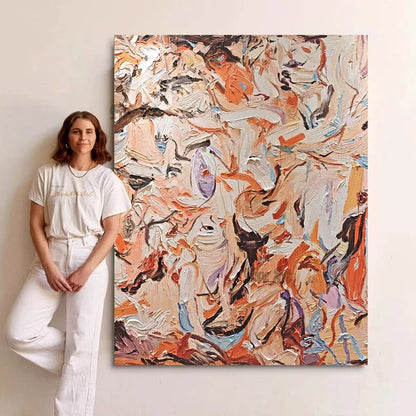 Hand-Painted Abstract Oil Canvas Art