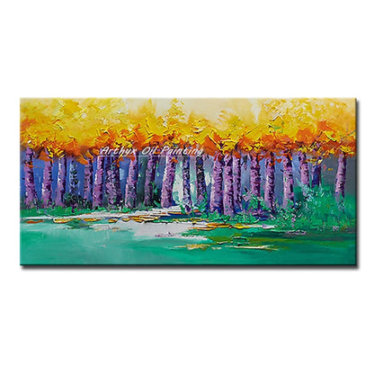 Large Abstract Tree Oil Painting on Canvas