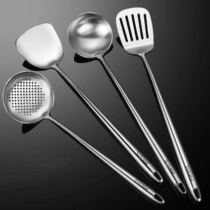 Stainless Steel Wok Spatula & Ladle Set