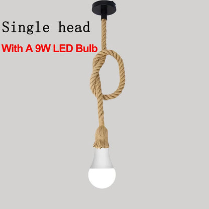 Handwoven Hemp Rope Pendant Light – E27 Hanging Lamp