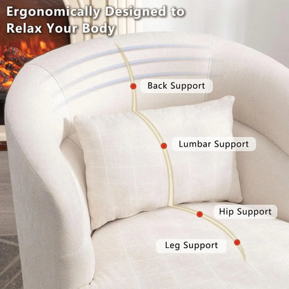 360° Swivel Barrel Accent Chair – Beige