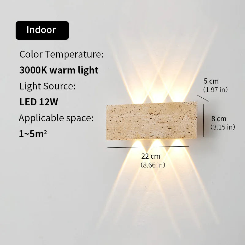 Wabi-Sabi LED Stone Wall Lamp – Waterproof Indoor & Outdoor Sconce