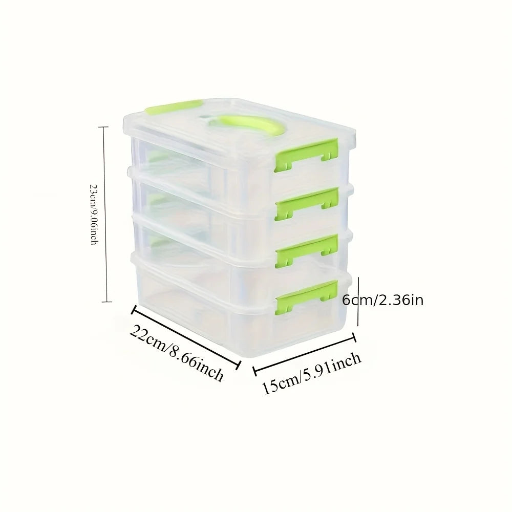 4-Tier Clear Plastic Storage Organizer Box