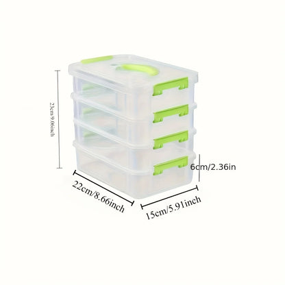 4-Tier Clear Plastic Storage Organizer Box