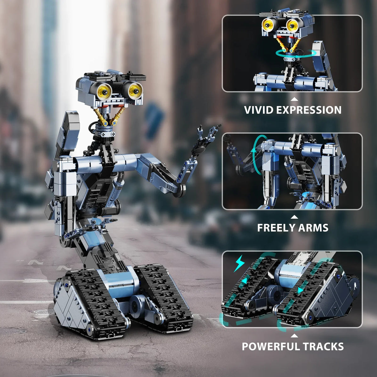 Johnny 5 Military Robot Building Blocks Action Figure Set