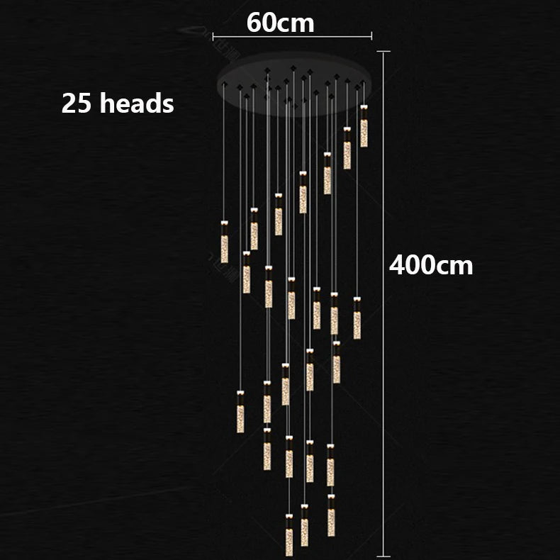 Modern home decoration crystal chandelier, stair Pendant lamp,