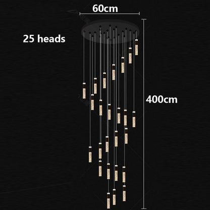 Modern home decoration crystal chandelier, stair Pendant lamp,