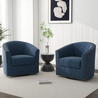 Modern Swivel Barrel Accent Chair Set of 2