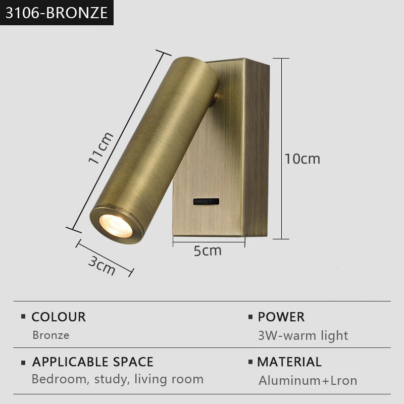 Adjustable LED Reading Wall Light – Modern Bedside Lamp