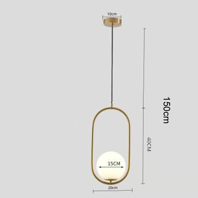 Nordic Glass Ball Pendant Light – Brass Black Hanging Lamp