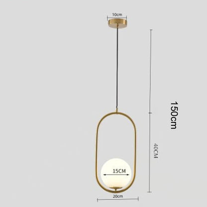 Nordic Glass Ball Pendant Light – Brass Black Hanging Lamp