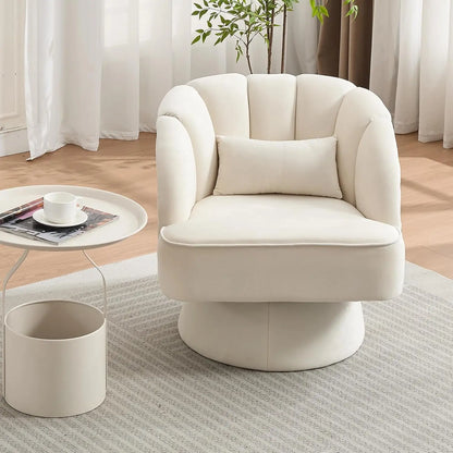 Velvet Upholstered Swivel Accent Chair