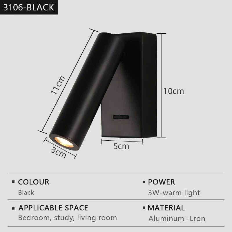 Adjustable LED Reading Wall Light – Modern Bedside Lamp
