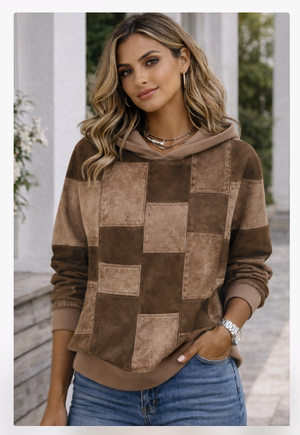 Womens 3D Digital-Print Pullover Hoodie