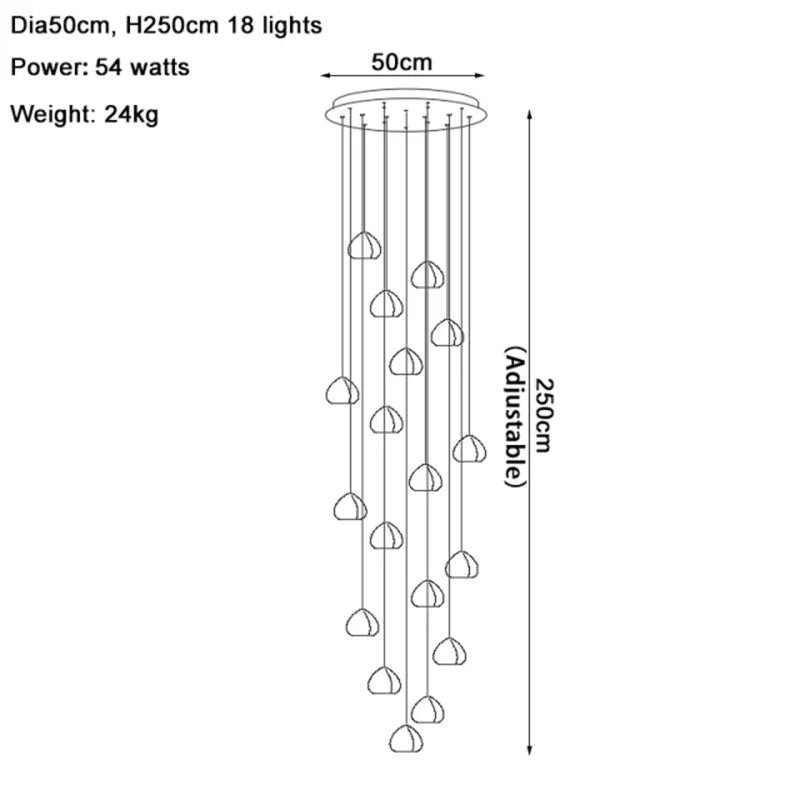 Crystal Water Drop LED Pendant Chandelier