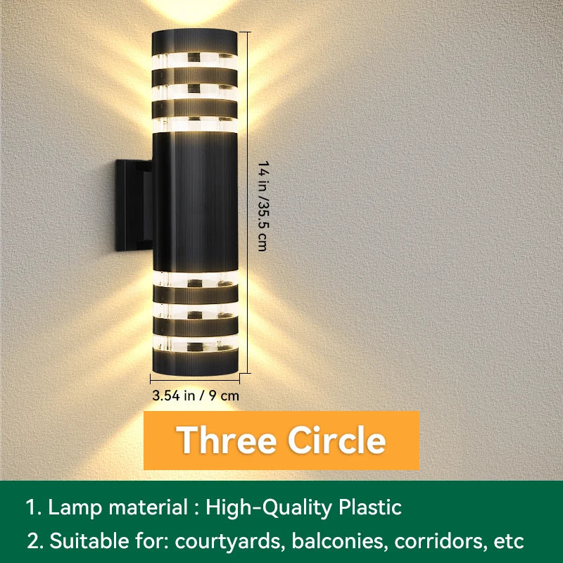 Modern Outdoor Waterproof Square Wall Lamp (E27)