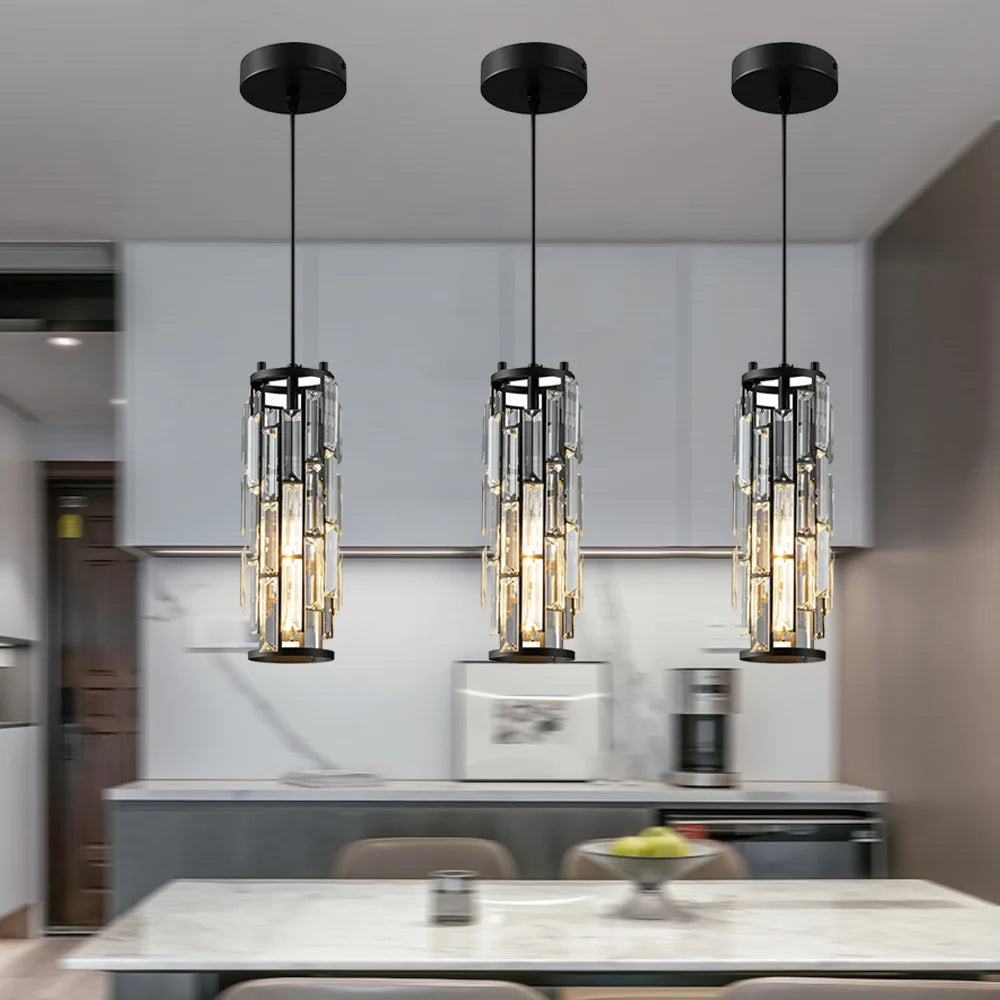 Crystal Pendant Hanging Light for Dining & Bedside