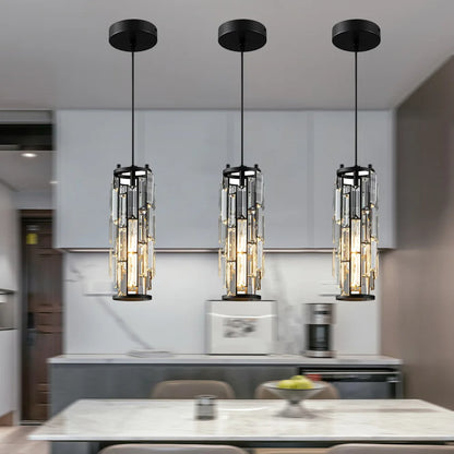 Crystal Pendant Hanging Light for Dining & Bedside