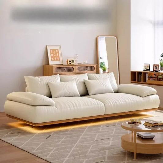 White Lazy Sofa – Mid Century Designer Style