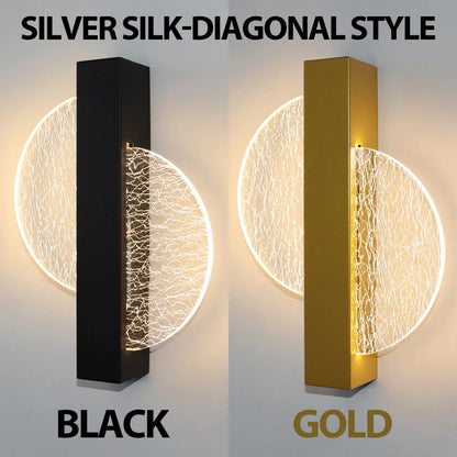 Luxury Acrylic Gold Foil LED Wall Sconce – 10W