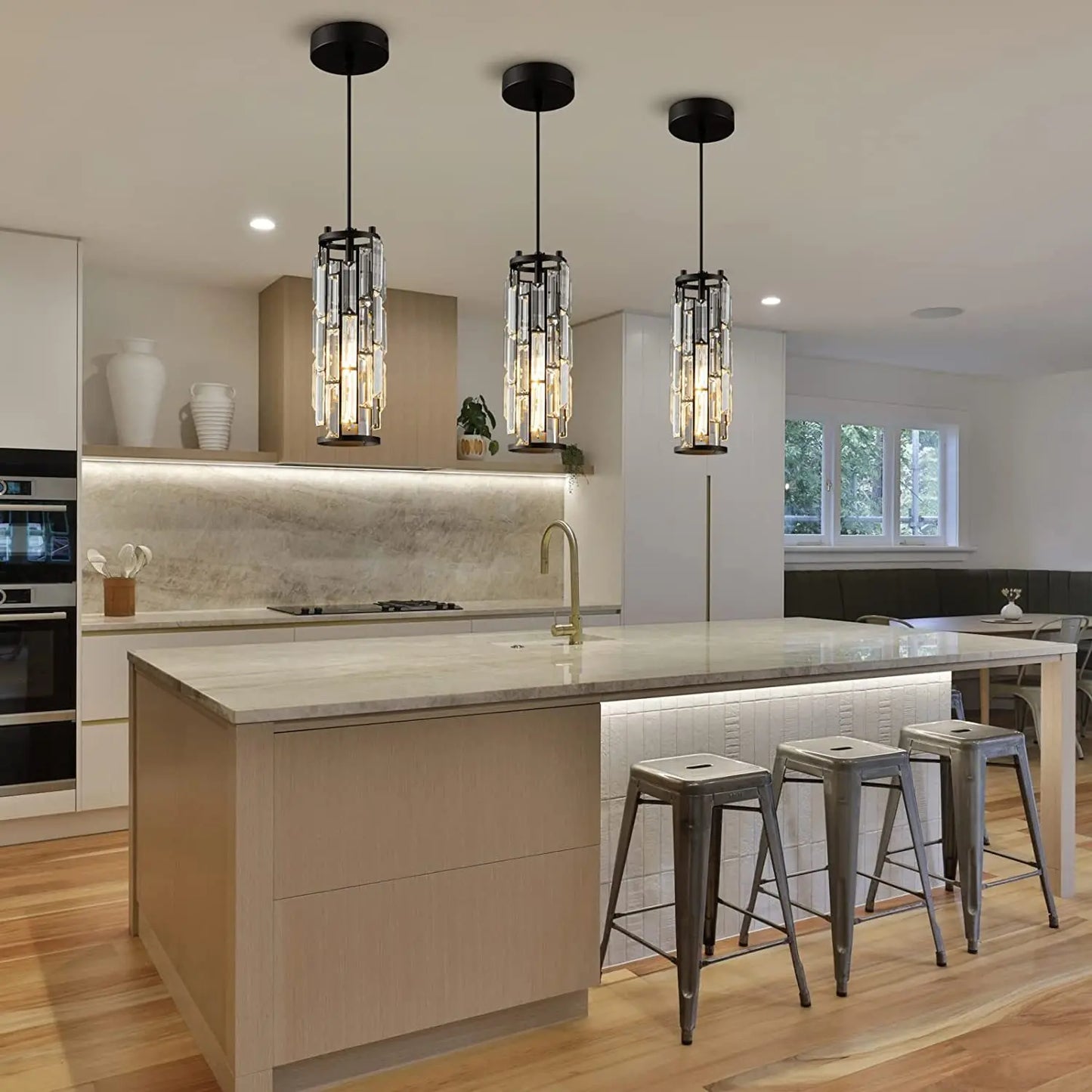 Crystal Pendant Hanging Light for Dining & Bedside
