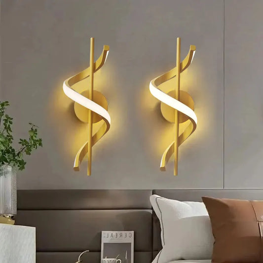 Nordic Minimalist LED Wall Sconce – Black/White/Gold