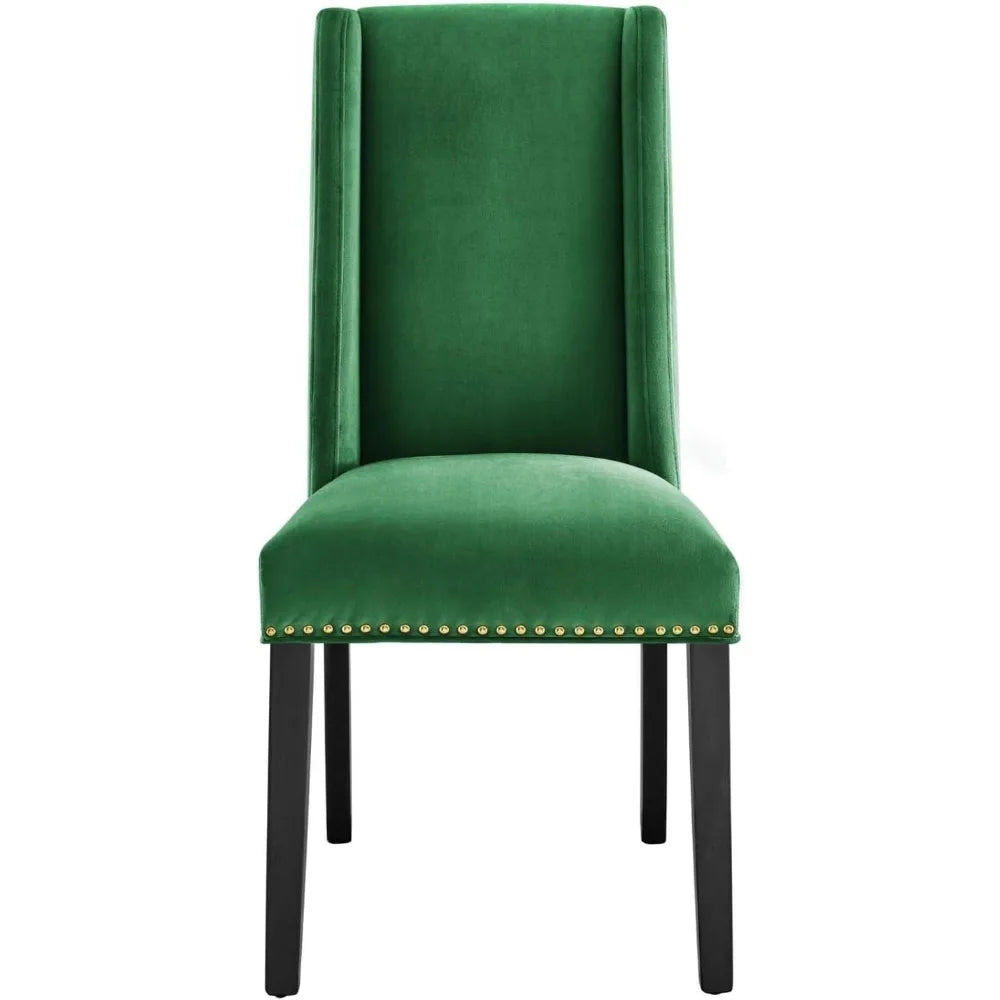 Set of 2 Emerald Green Velvet Dining Chairs