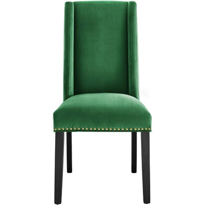 Set of 2 Emerald Green Velvet Dining Chairs