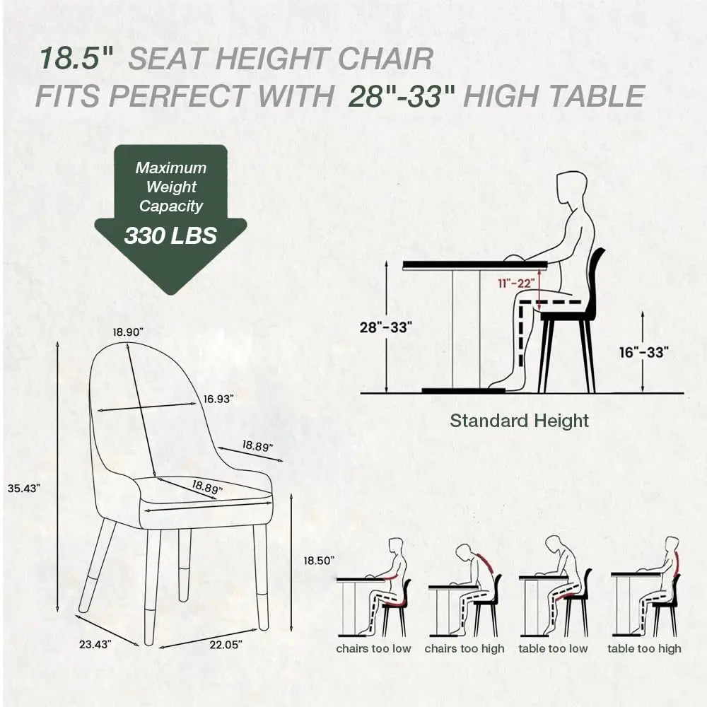 PU Leather Wingback Dining Chairs (Set of 2)
